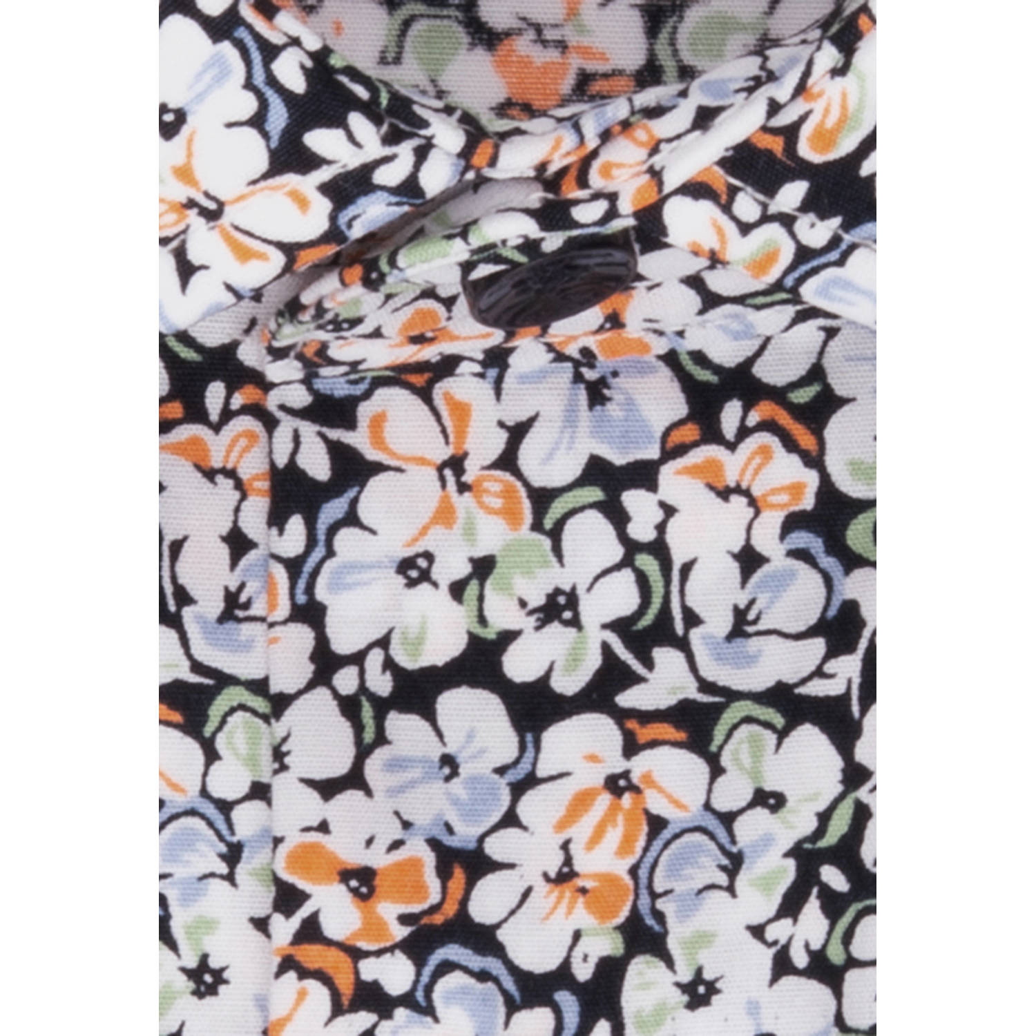 Seidensticker regular fit overhemd met all over print donkerblauw