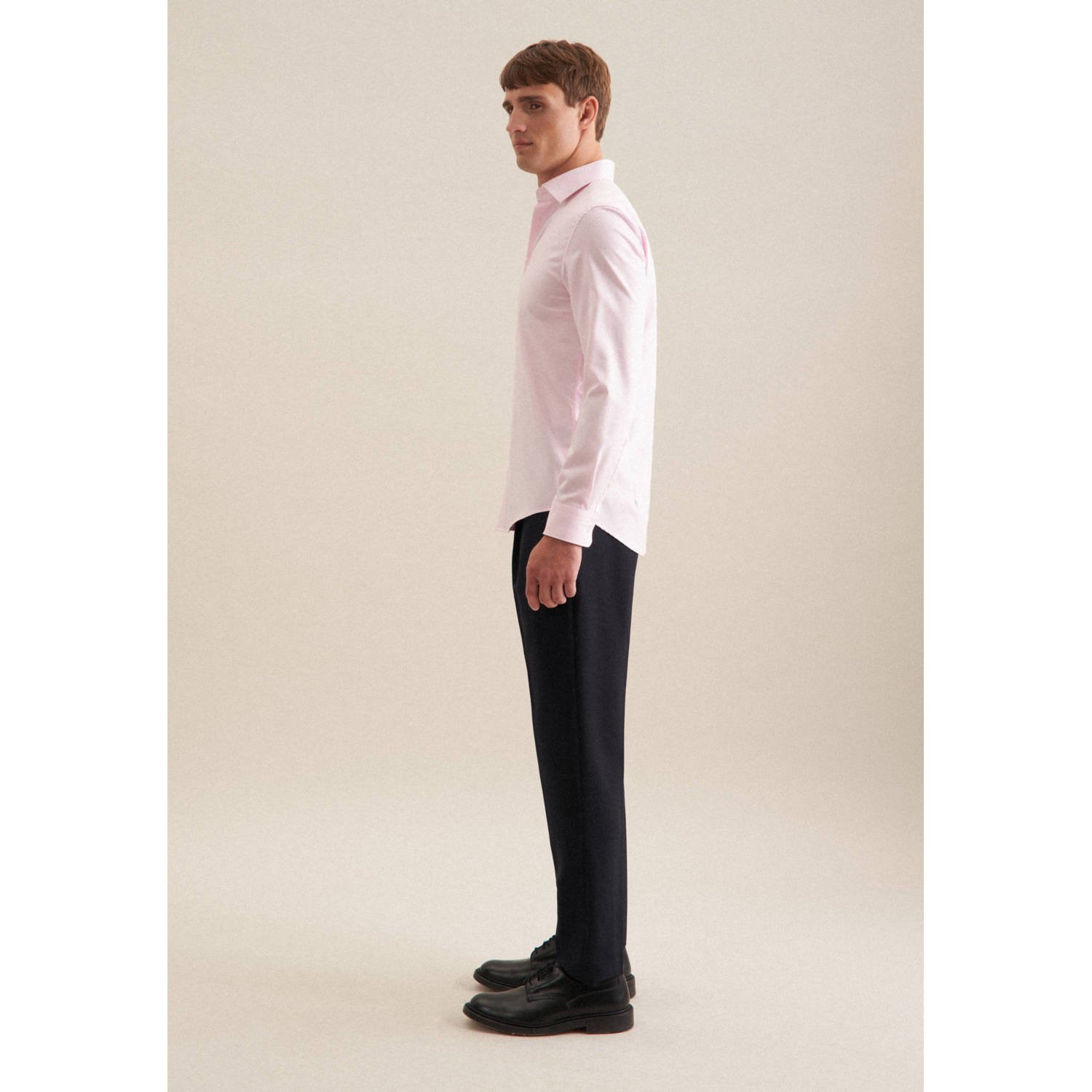 Seidensticker slim fit overhemd roze pink