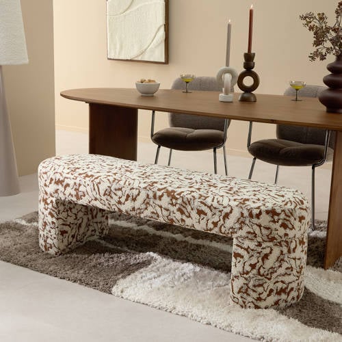 NOUS Living eetkamerbank Nice 145 cm - brique print