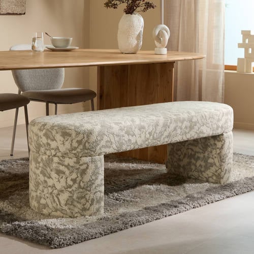 NOUS Living eetkamerbank Nice 145 cm - taupe print