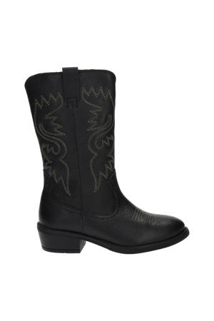 leren cowboylaarzen zwart