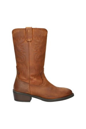 leren cowboylaarzen cognac