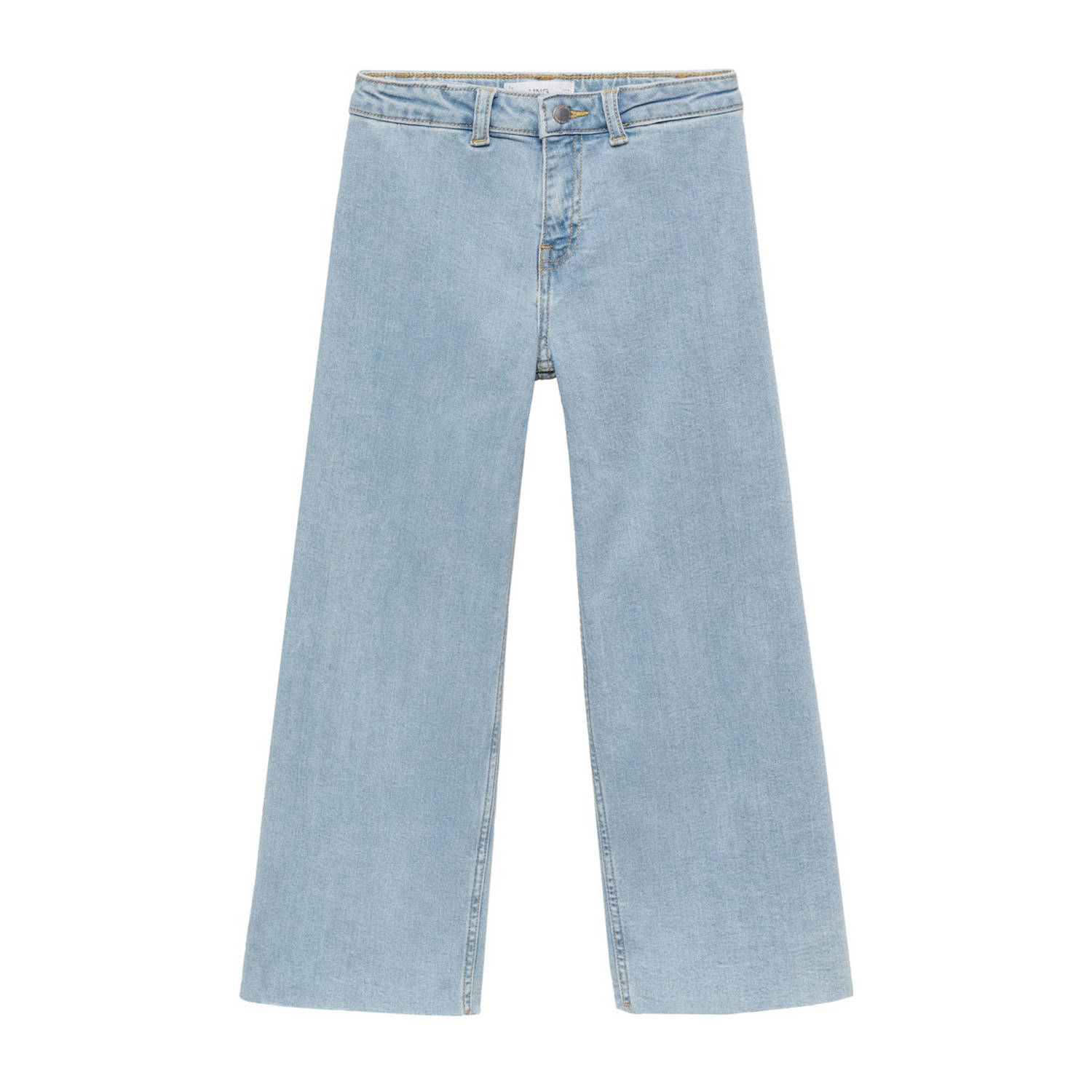 Mango Kids broek light blue denim Blauw Effen 128