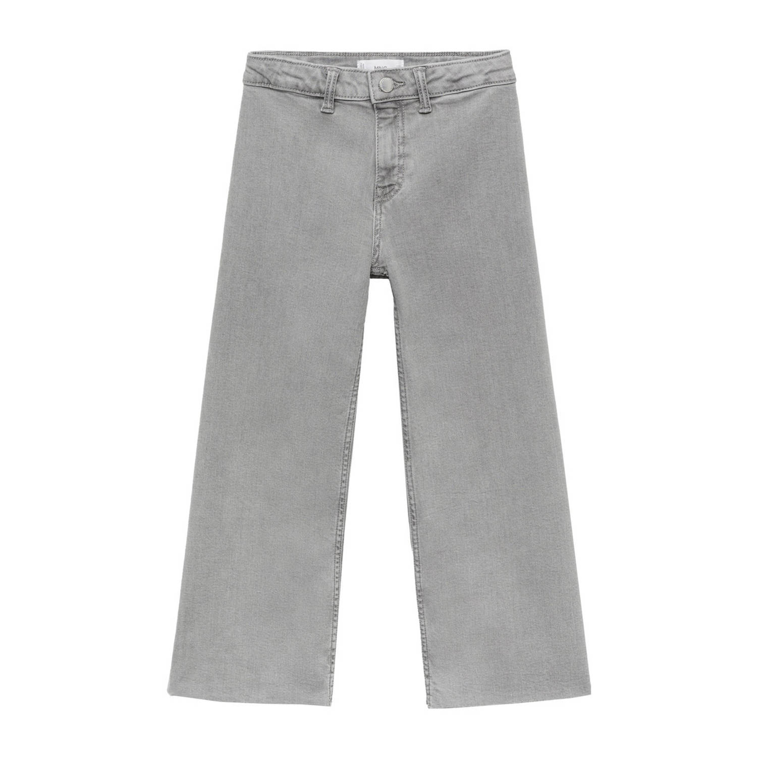 Mango Kids broek grey denim Grijs Effen 122 | Broek van