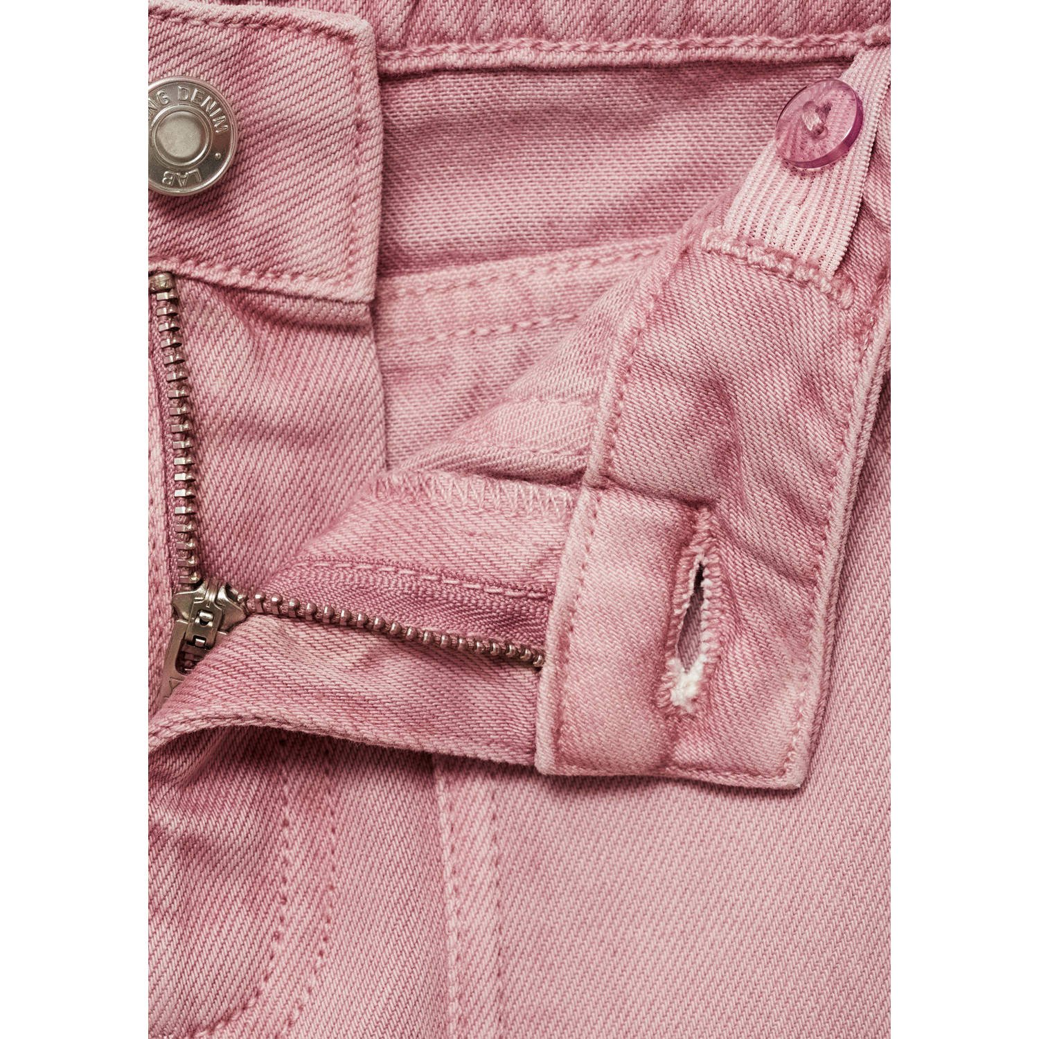 Mango Kids wide leg jeans roze
