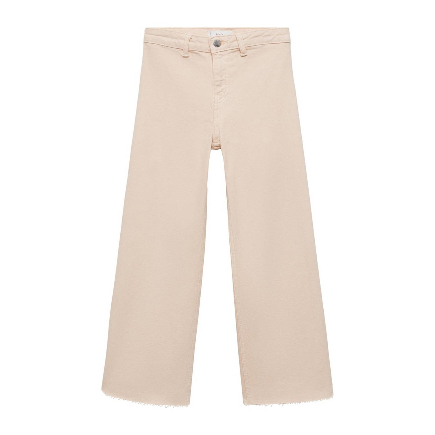 Mango Kids broek beige Meisjes Denim Effen 128 | Broek van