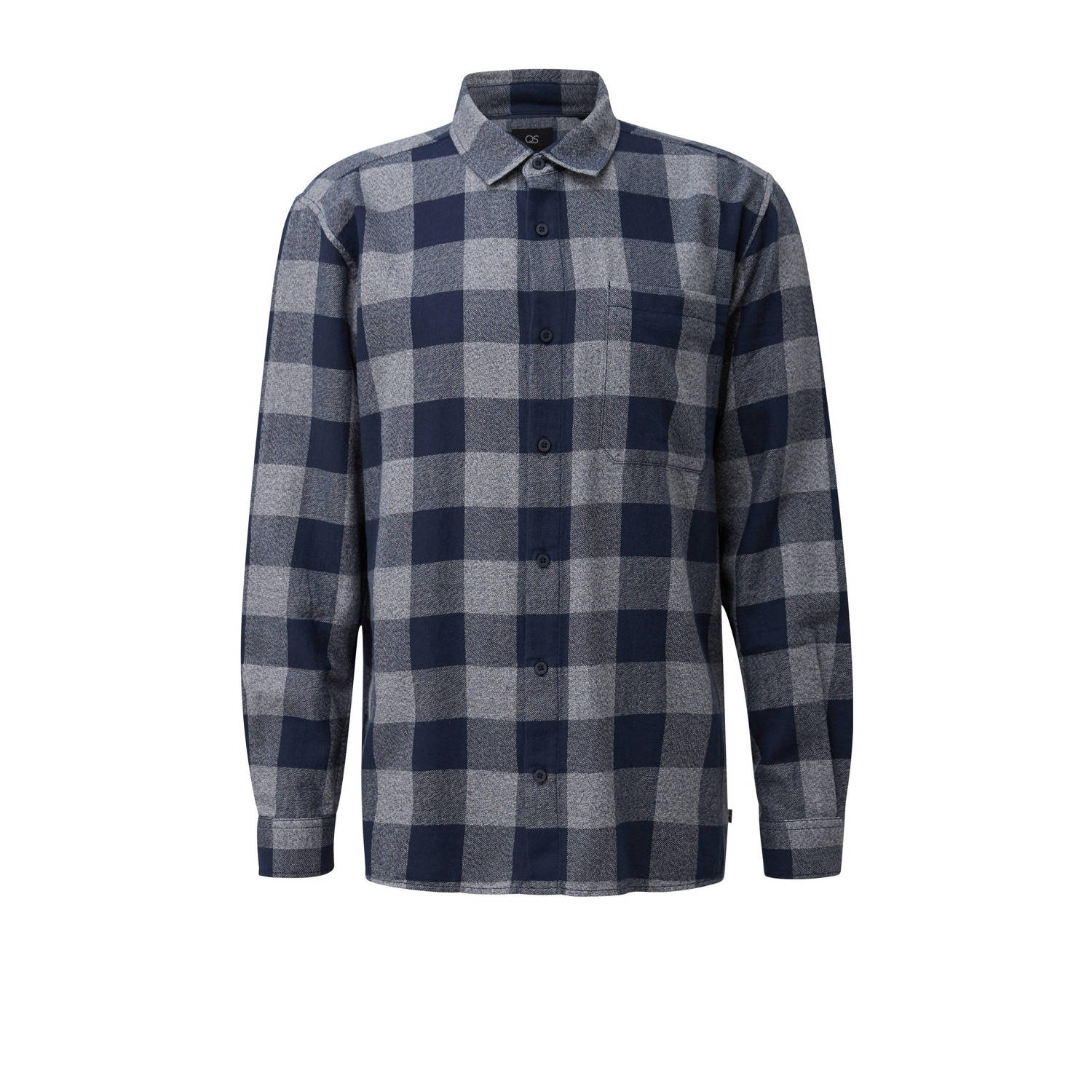 Q S by s.Oliver geruit overhemd donkerblauw