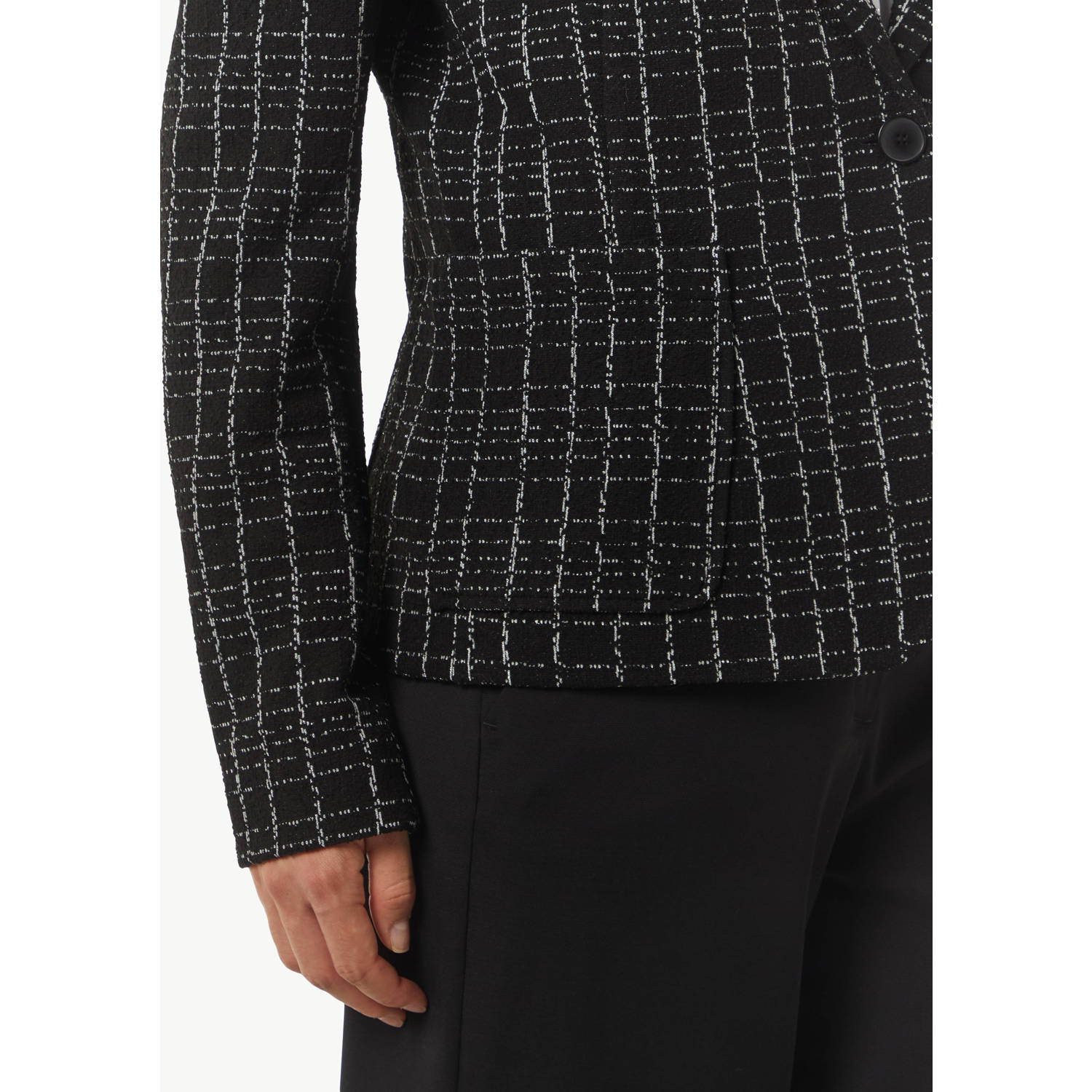 comma geruite getailleerde blazer zwart grijs