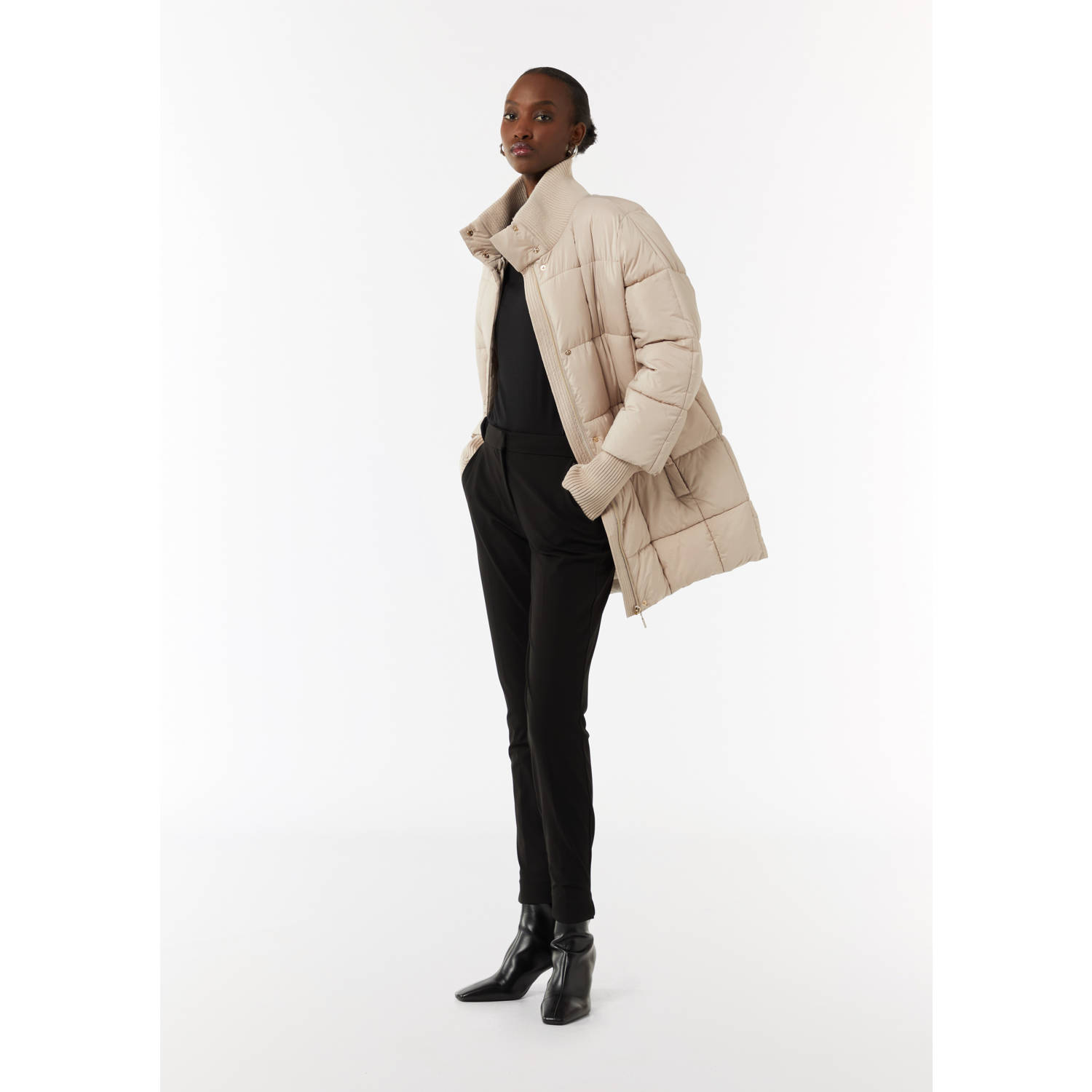 comma gewatteerde winterjas beige