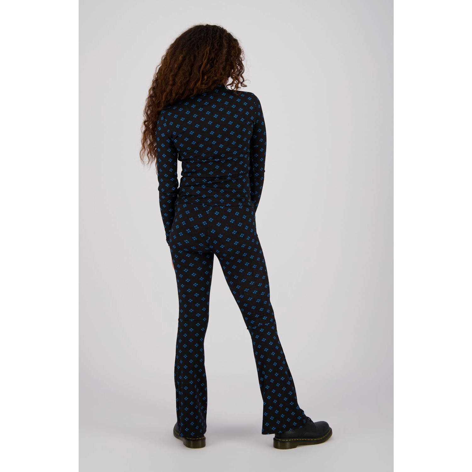 Raizzed longsleeve Mariena met all over print zwart blauw