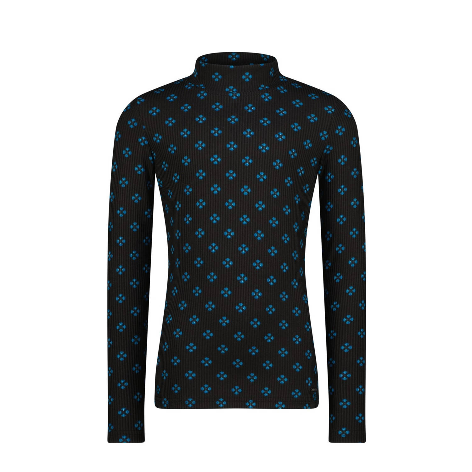 Raizzed longsleeve Mariena met all over print zwart blauw