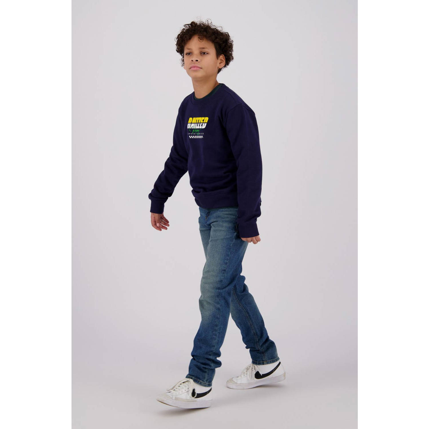 Raizzed sweater Sandane met logo donkerblauw
