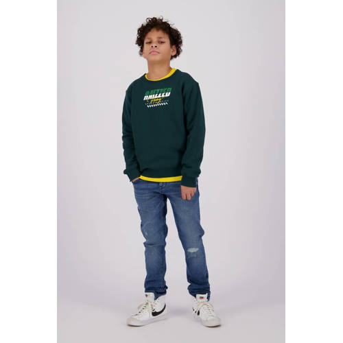 Raizzed sweater Sandane met logo donkergroen afbeelding