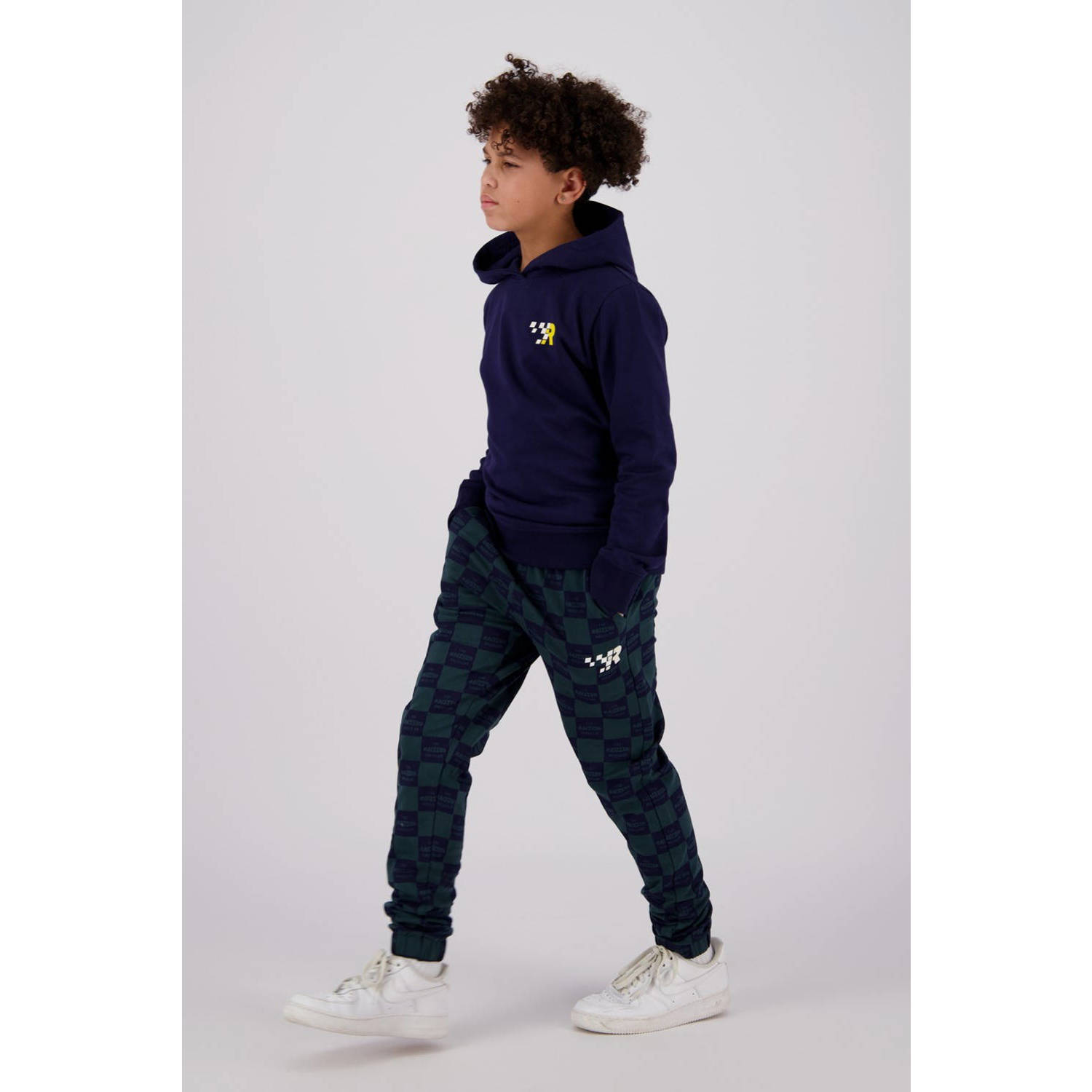 Raizzed tapered fit joggingbroek Kono met all over print donkerblauw donkergroen