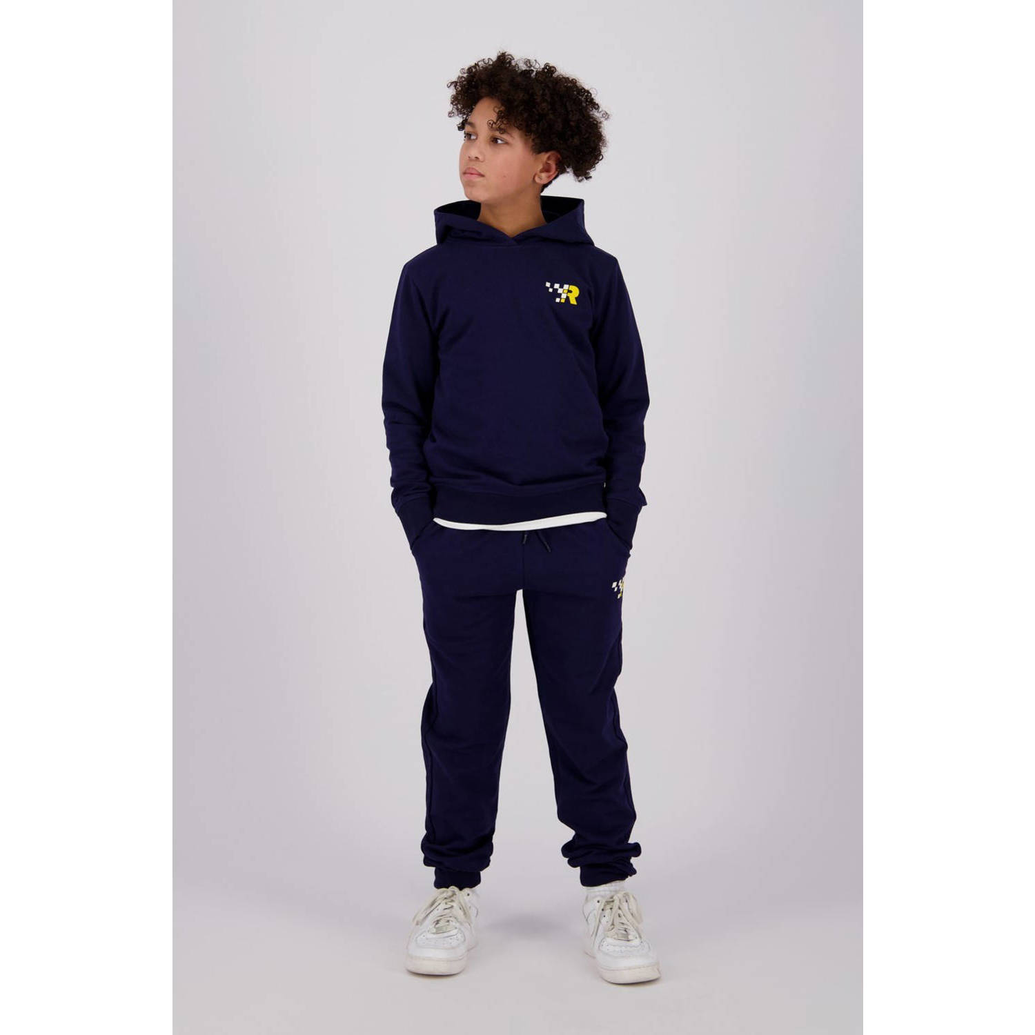 Raizzed tapered fit joggingbroek Kobe met printopdruk donkerblauw