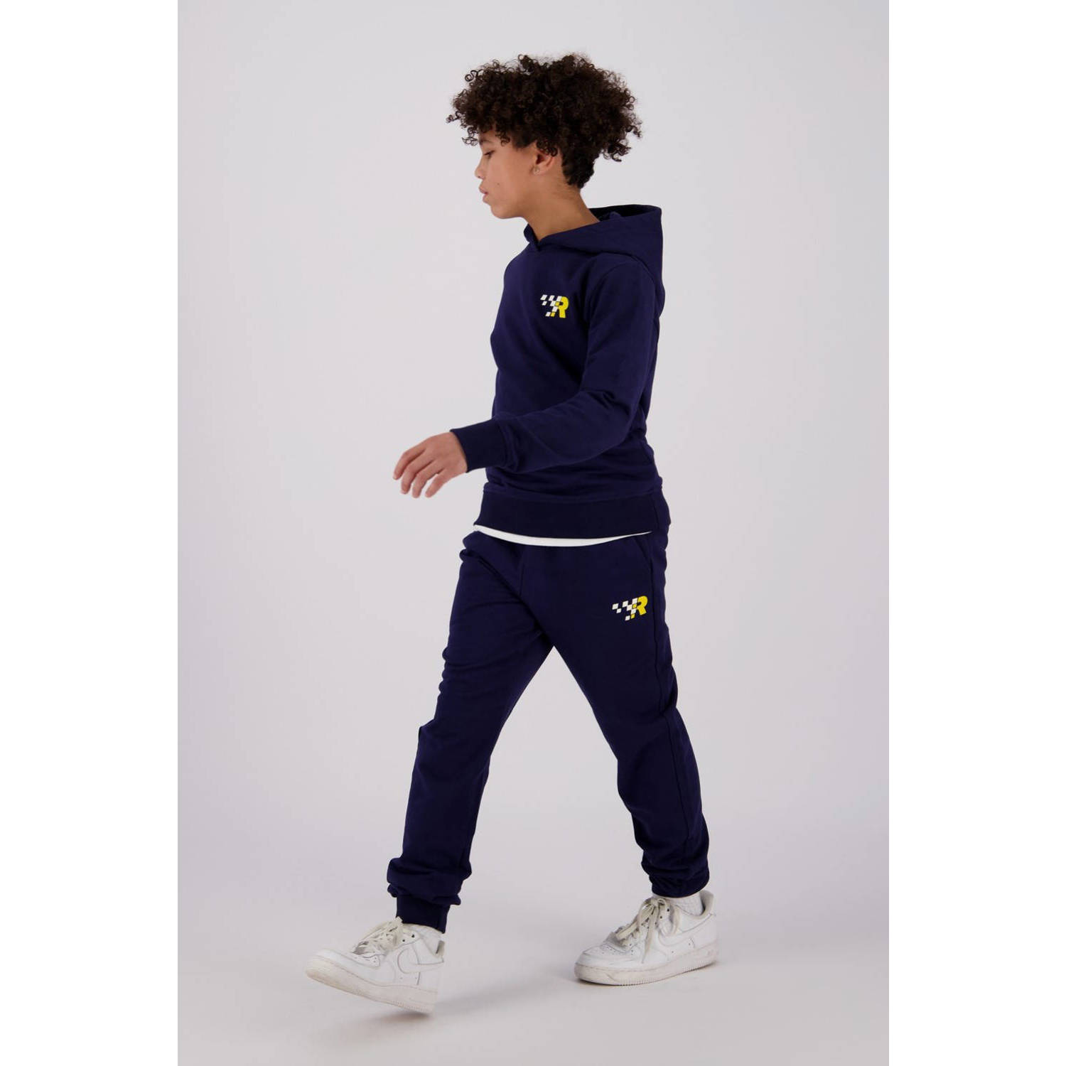 Raizzed tapered fit joggingbroek Kobe met printopdruk donkerblauw
