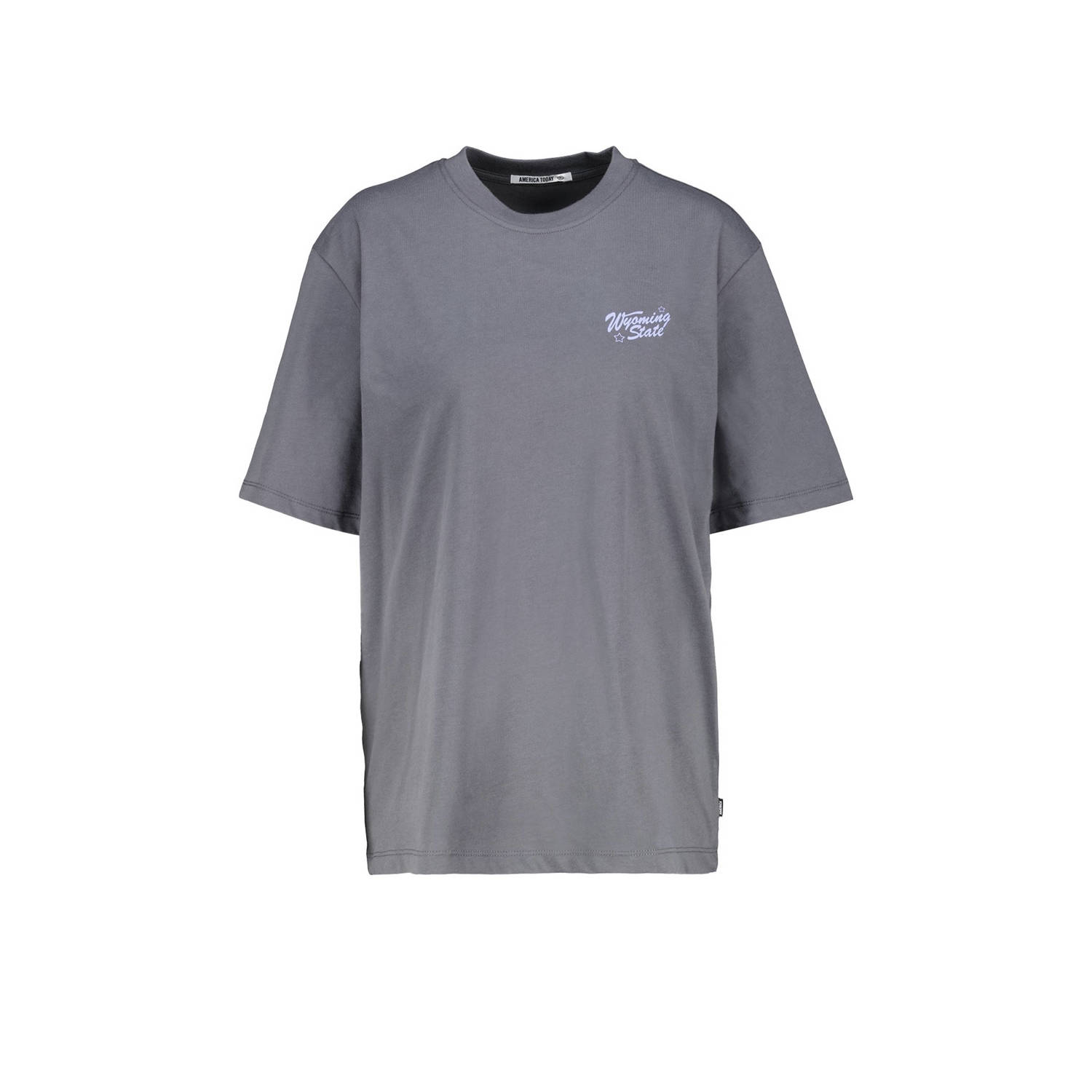 America Today T-shirt met printopdruk wit blauw