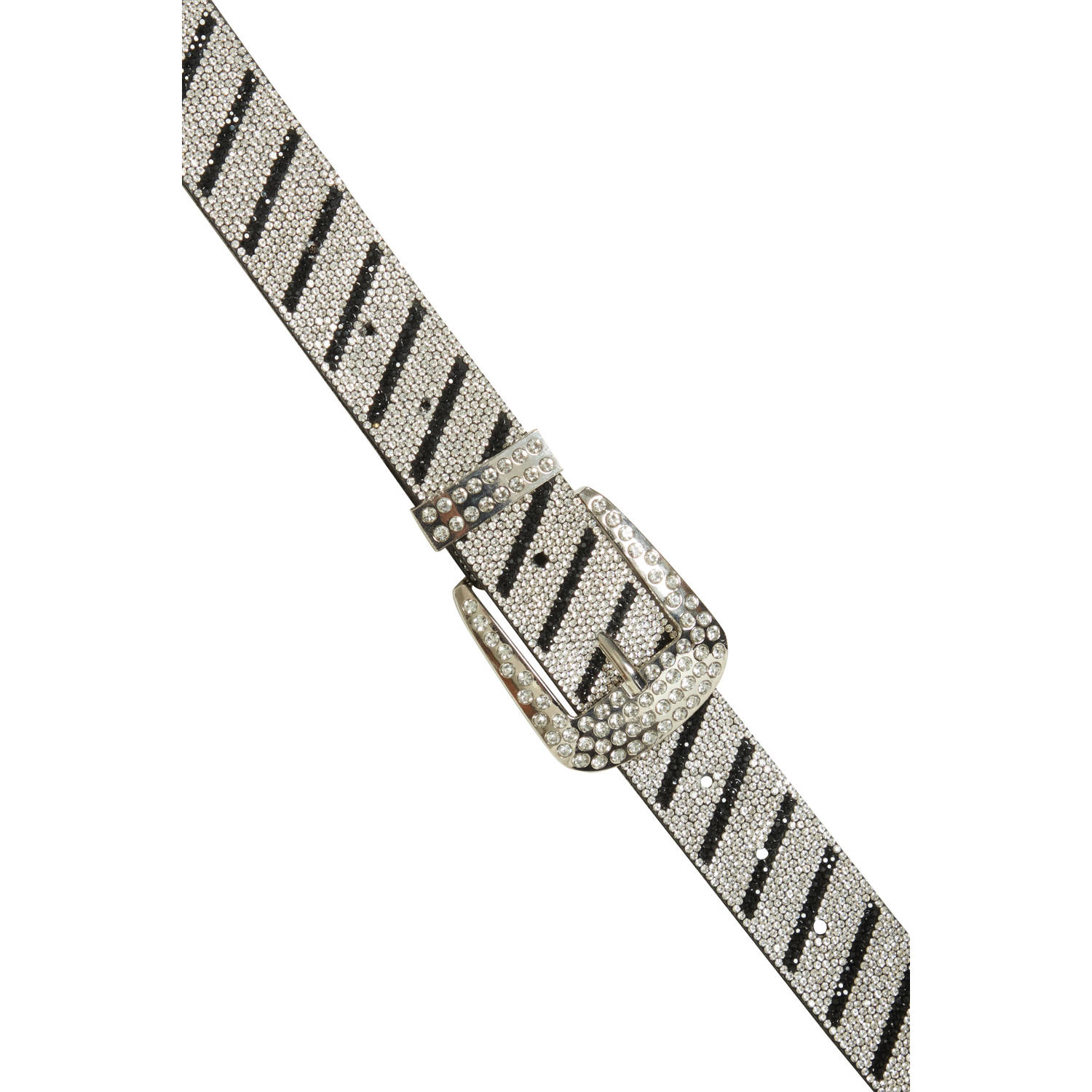 ICHI riem met glitters IACARRIE zilverkleurig