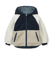 thumbnail: Liewood reversible gewatteerde winterjas Jackson blauw/wit