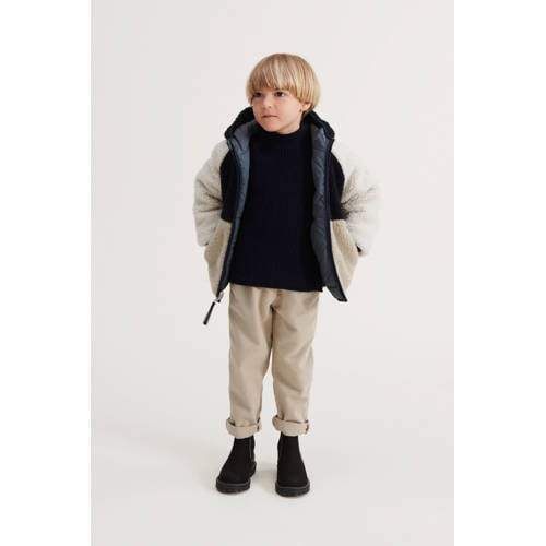 Liewood reversible gewatteerde winterjas Jackson blauw/wit afbeelding