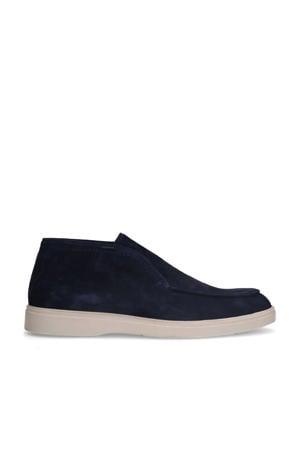 suède enkelboots donkerblauw