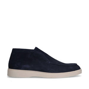 suède enkelboots donkerblauw
