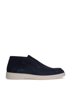 suède enkelboots donkerblauw