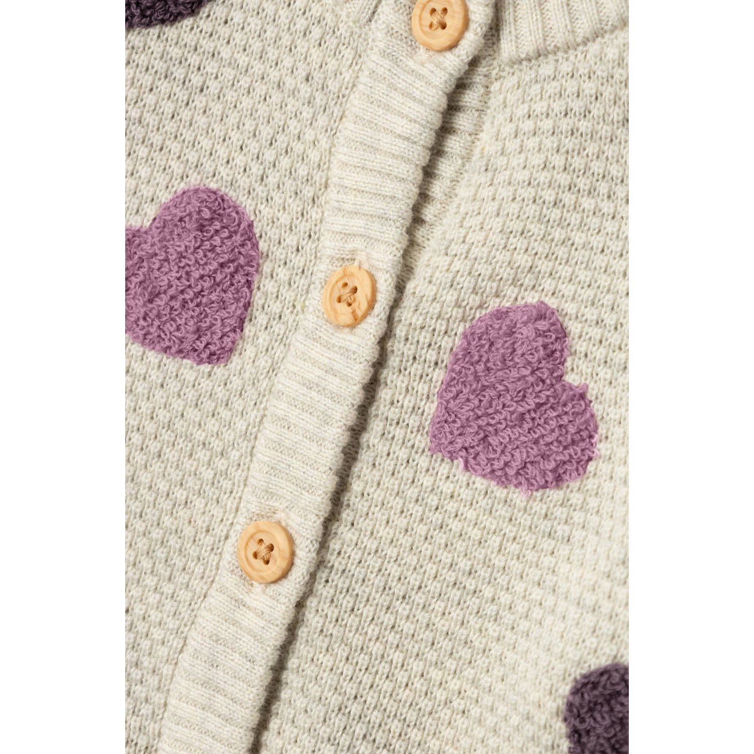 NAME IT BABY vest NBFNEHEART met hartjes en patches beige roze