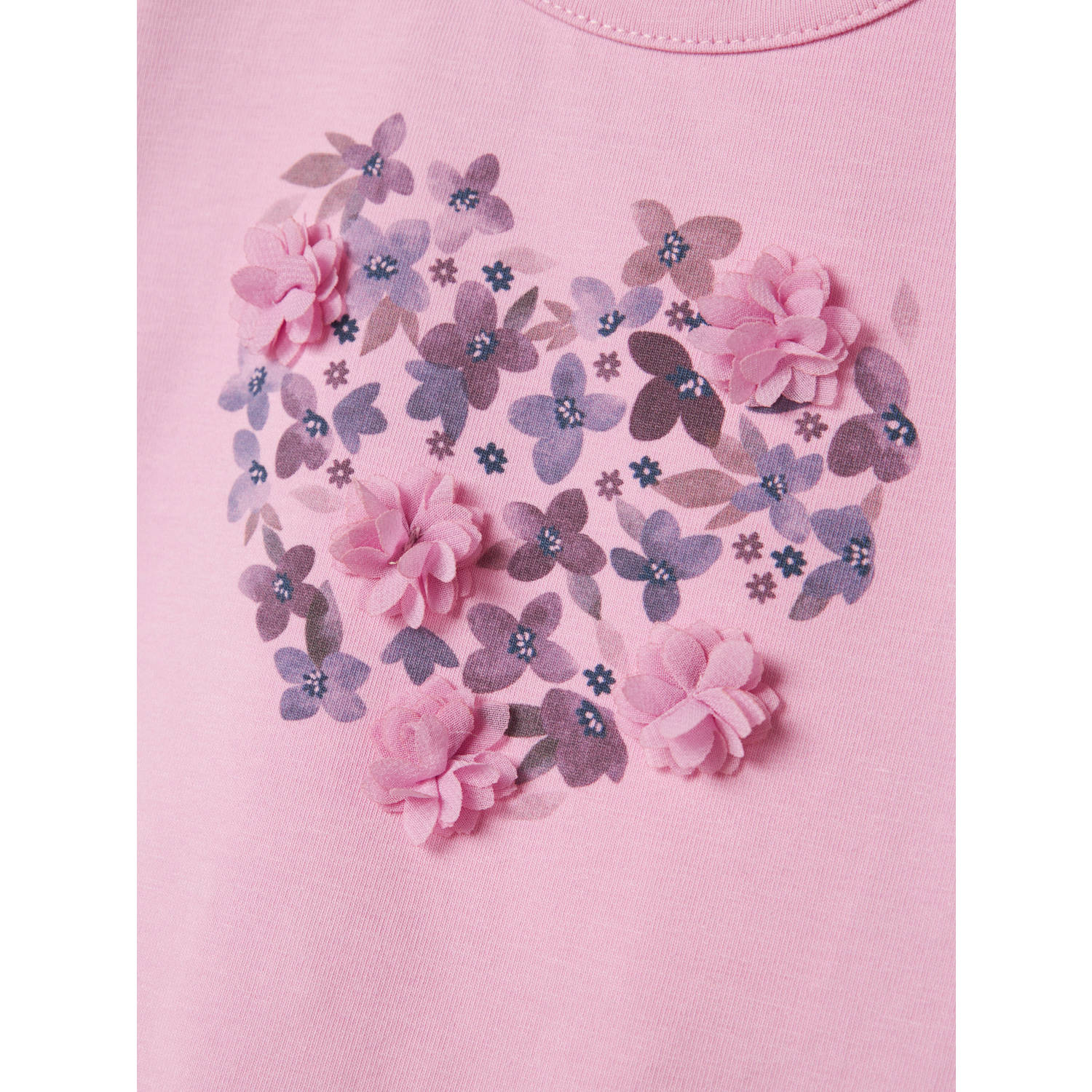 NAME IT BABY longsleeve NBFNABIA met printopdruk en patches roze