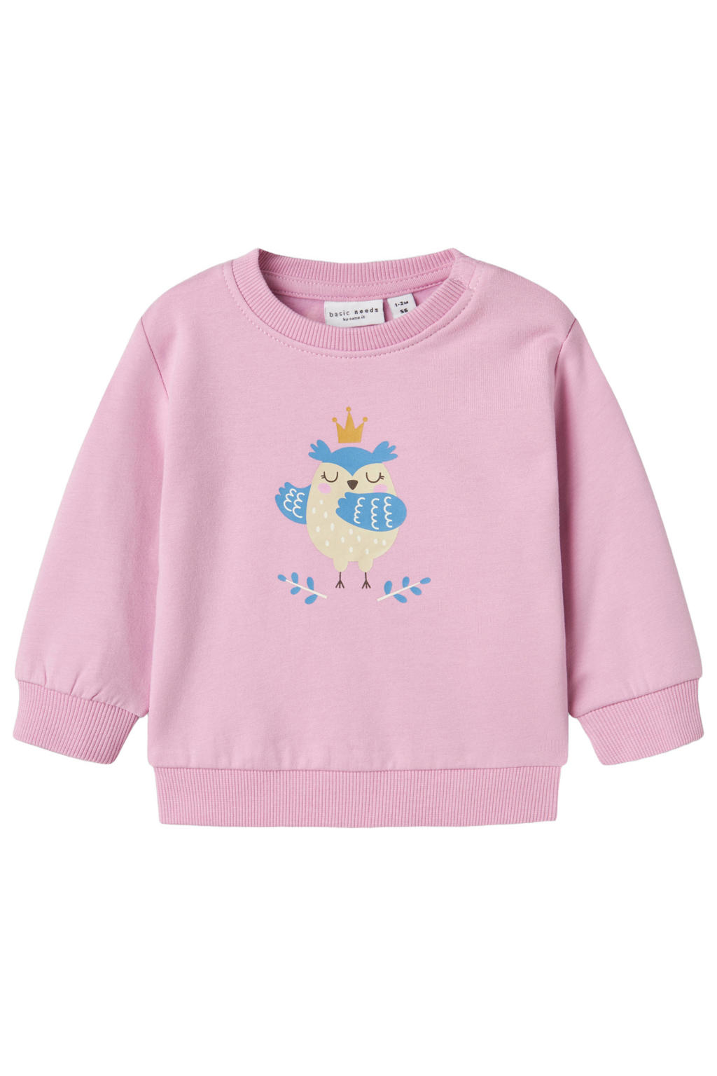 NAME IT BABY baby sweater NBFVRILLIE met printopdruk roze
