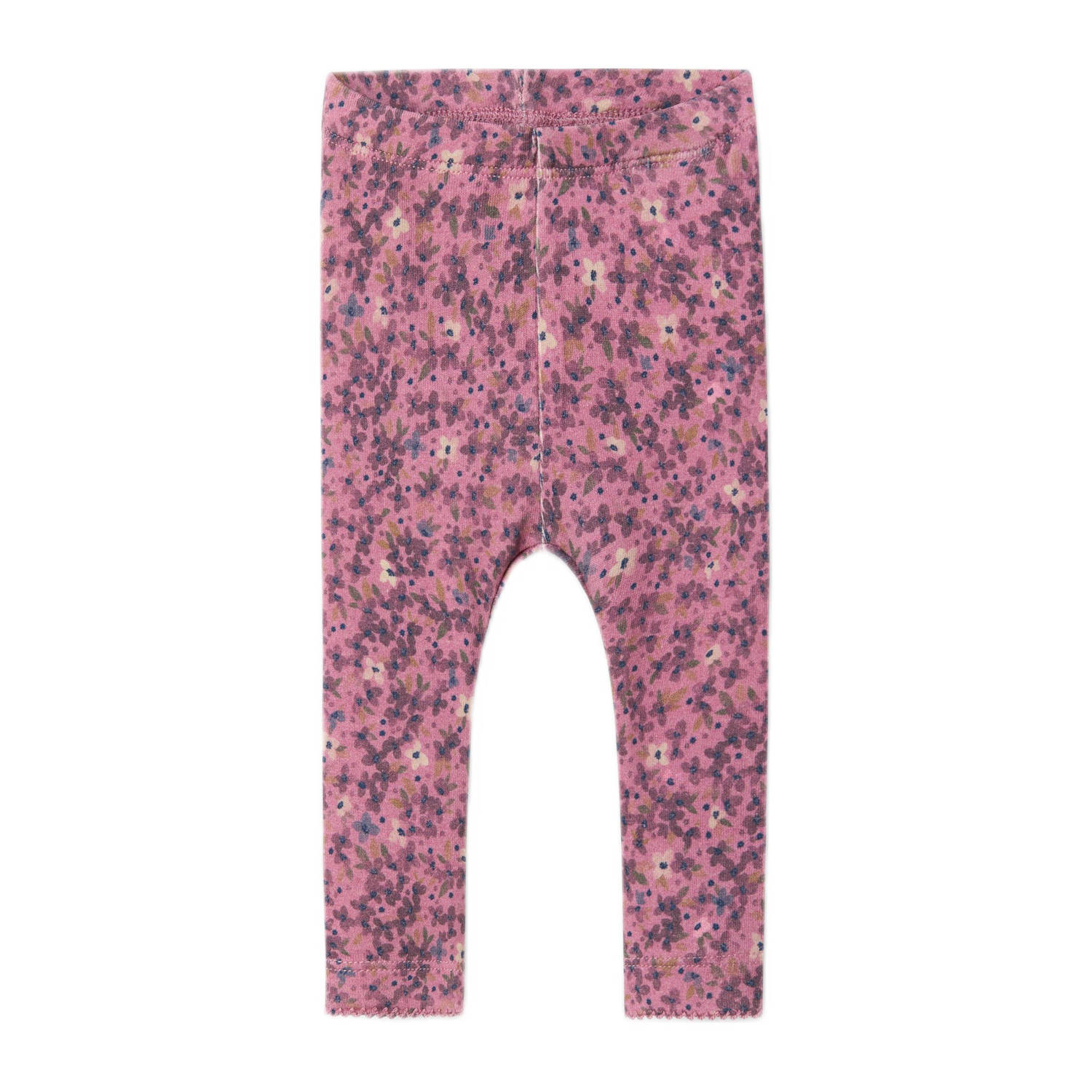 NAME IT BABY gebloemde legging roze