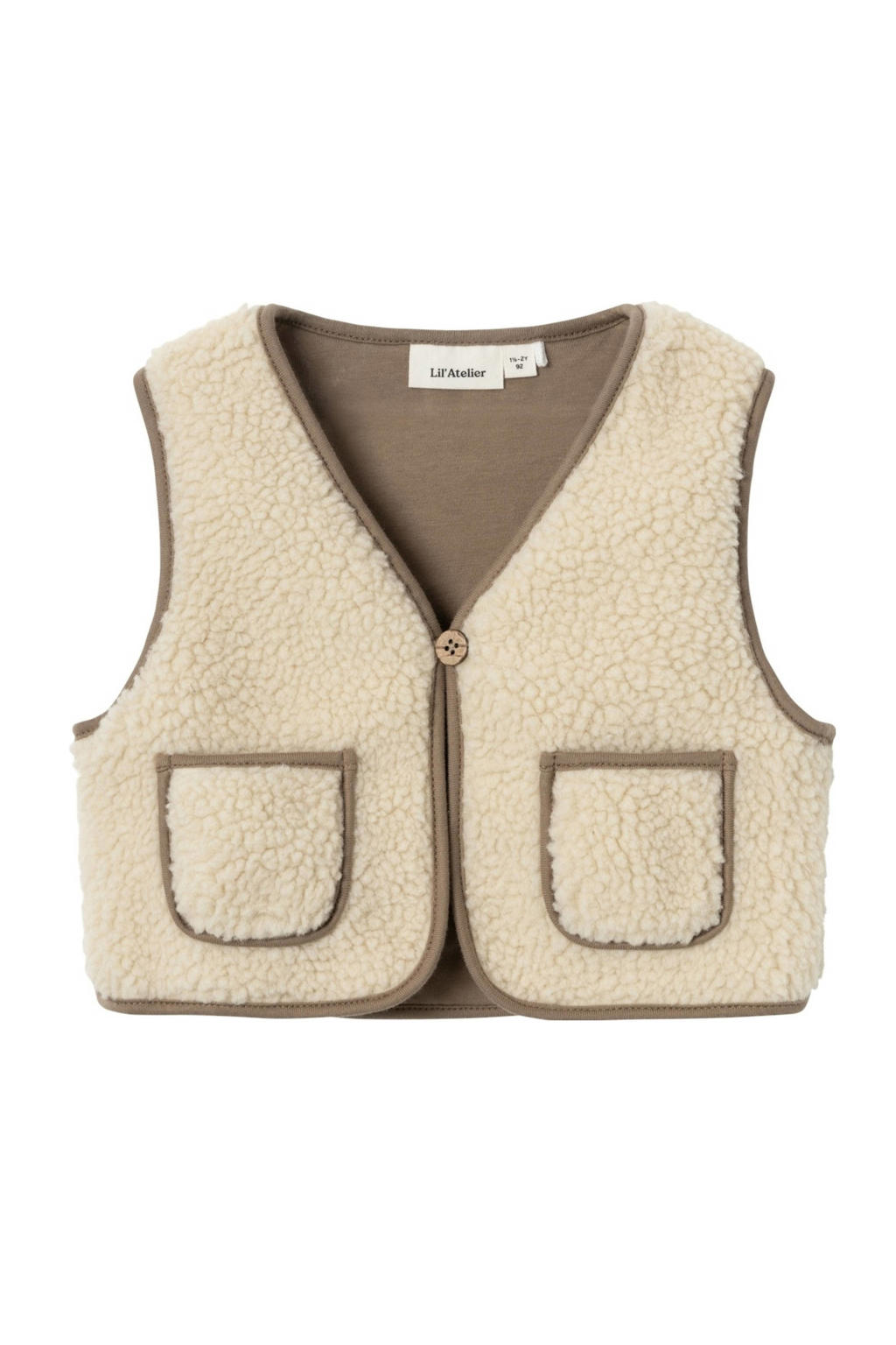 LIL' ATELIER MINI gilet NMMJONO beige/bruin