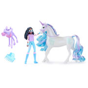 thumbnail: Unicorn Academy - Layla & Glacier met 2 rijaccessoires en borstel - Speelfigurenset