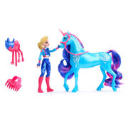 thumbnail: Unicorn Academy Isabel & River met 2 rijaccessoires en borstel - Speelfigurenset