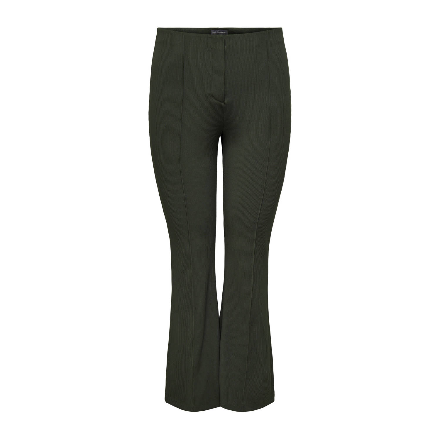 ONLY CARMAKOMA high waist flared broek CARSALLY met rib en ritssluiting