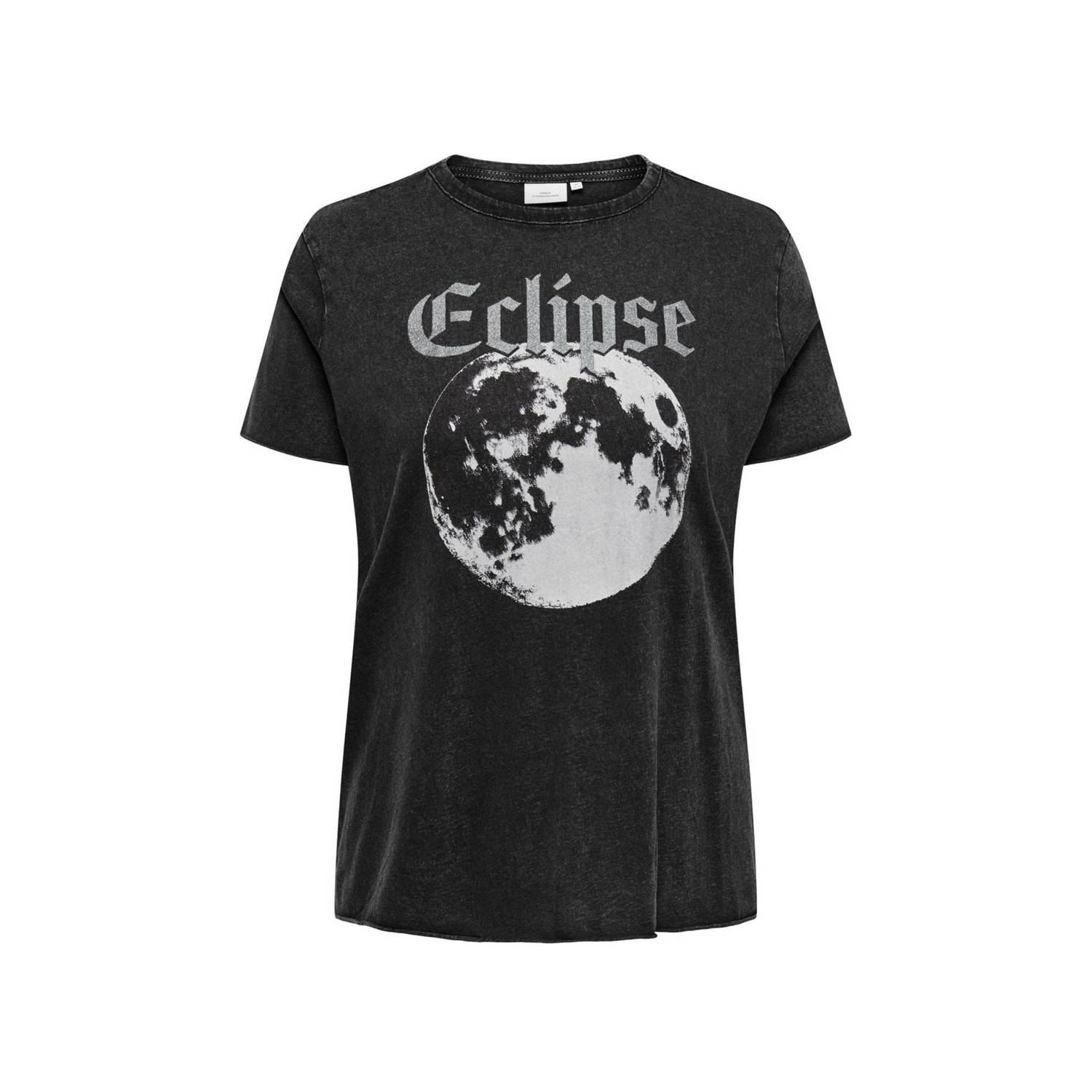 ONLY CARMAKOMA T-shirt CARMIKO met printopdruk zwart