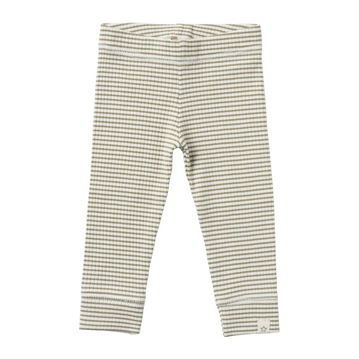 Your Wishes baby gestreepte broek olijfgroen wit