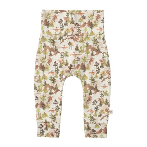 Your Wishes baby broek met all over print wit/groen/bruin afbeelding