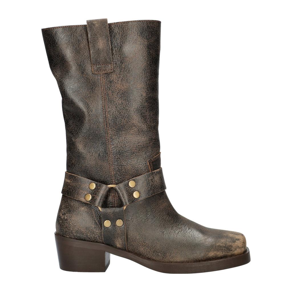 Bruine dames Nelson leren bikerboots