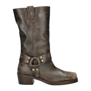 leren bikerboots bruin