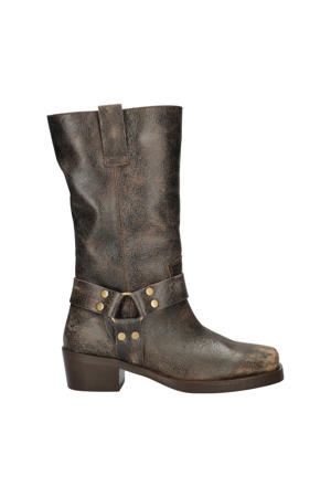 leren bikerboots bruin