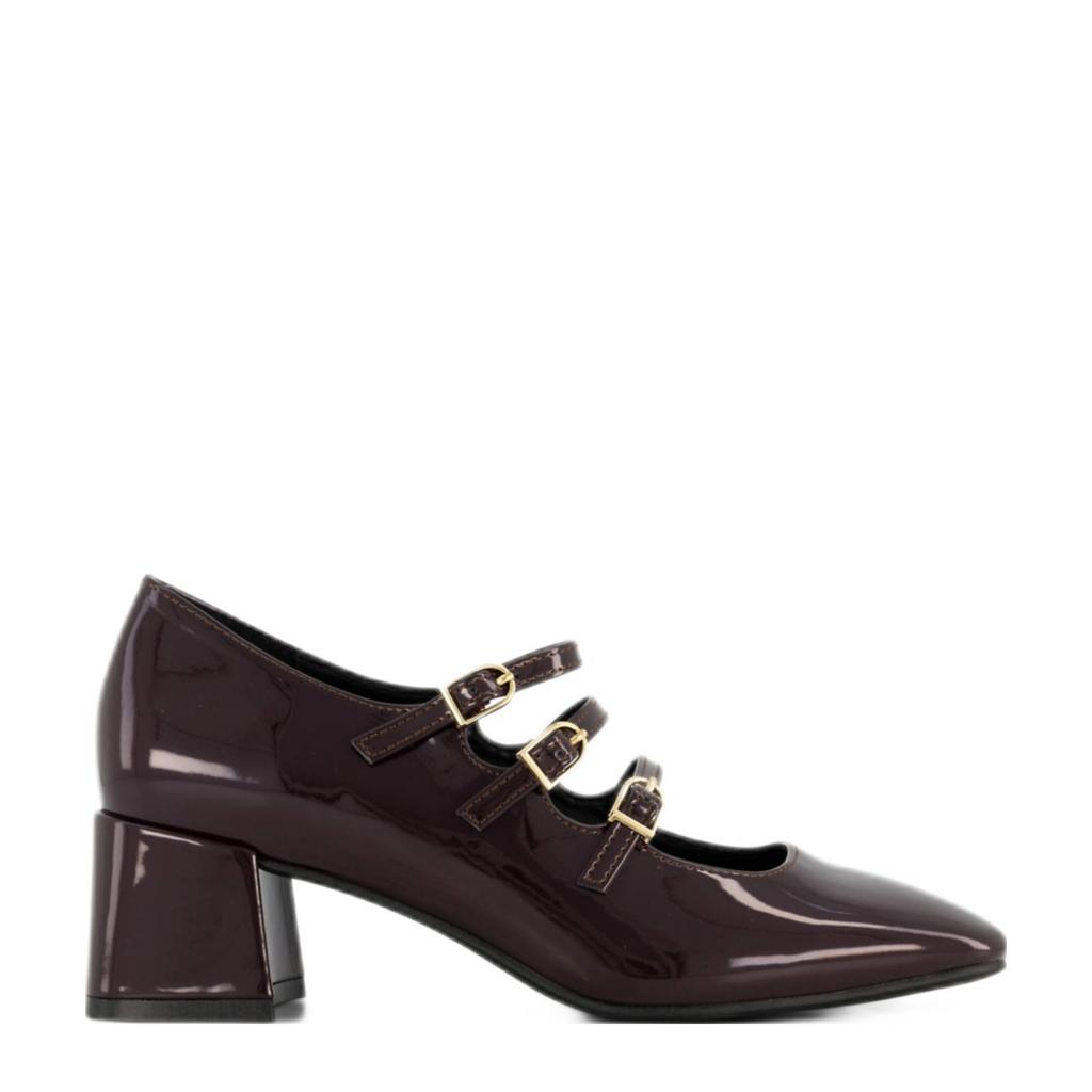 Bordeaux dames Graceland lak pumps met gesp