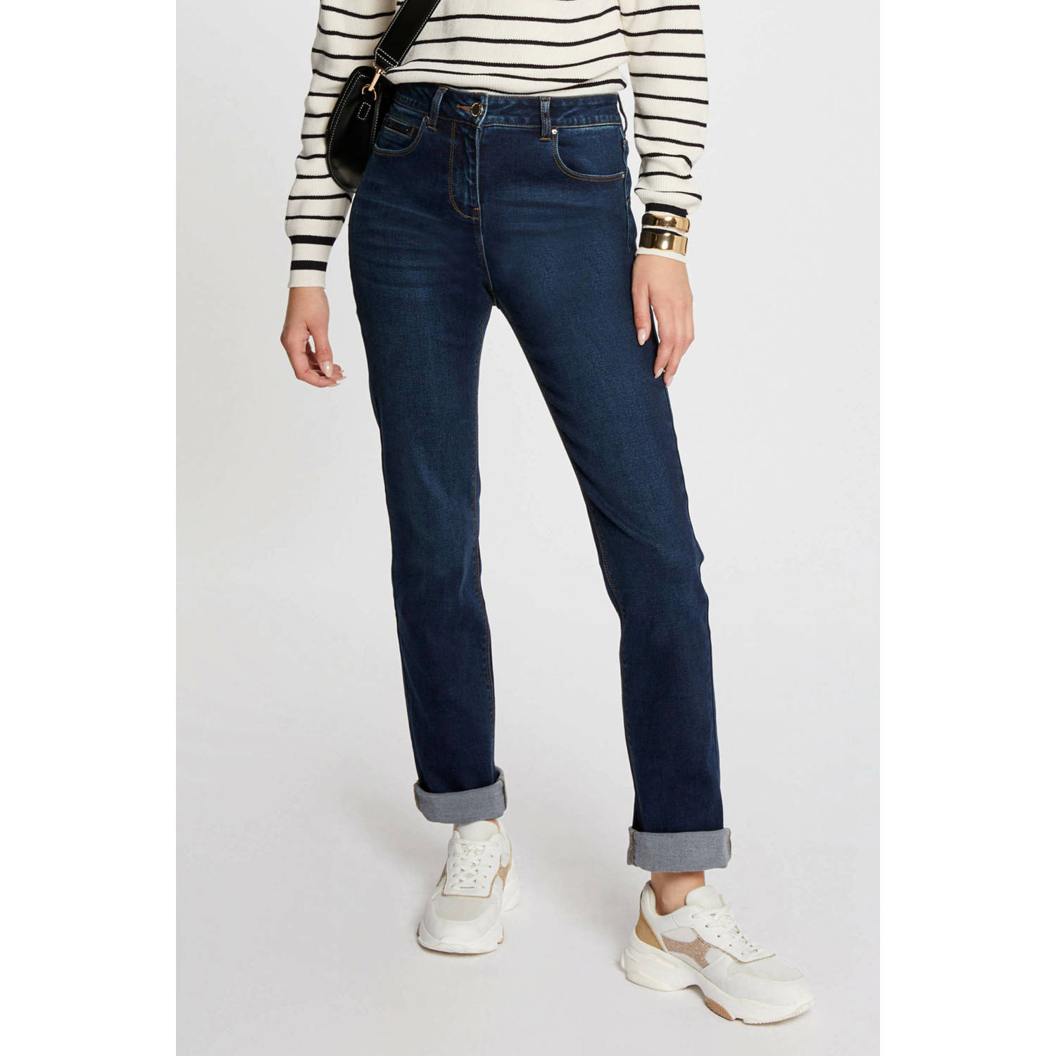 Morgan straight leg jeans dark blue denim