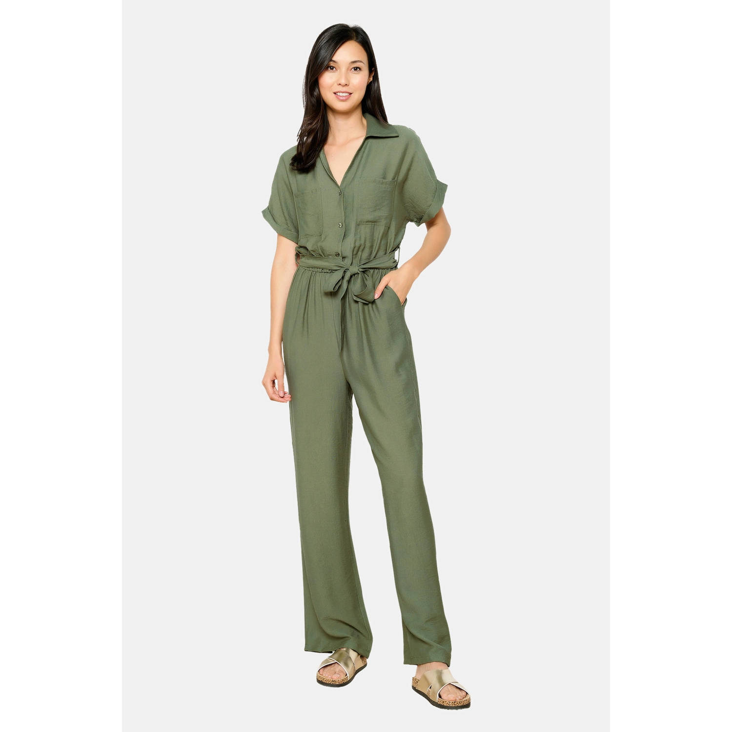 LOLALIZA jumpsuit donkergroen