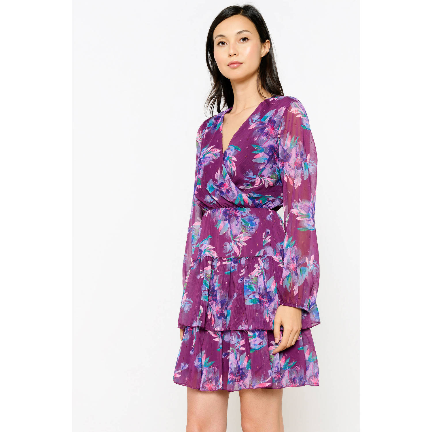 LOLALIZA jurk met bloemenprint paars
