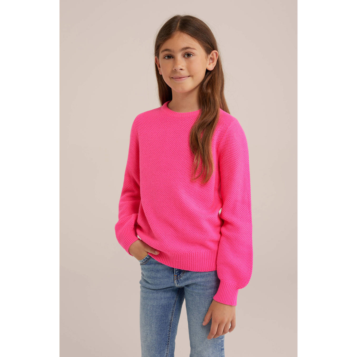 WE Fashion gebreide trui roze