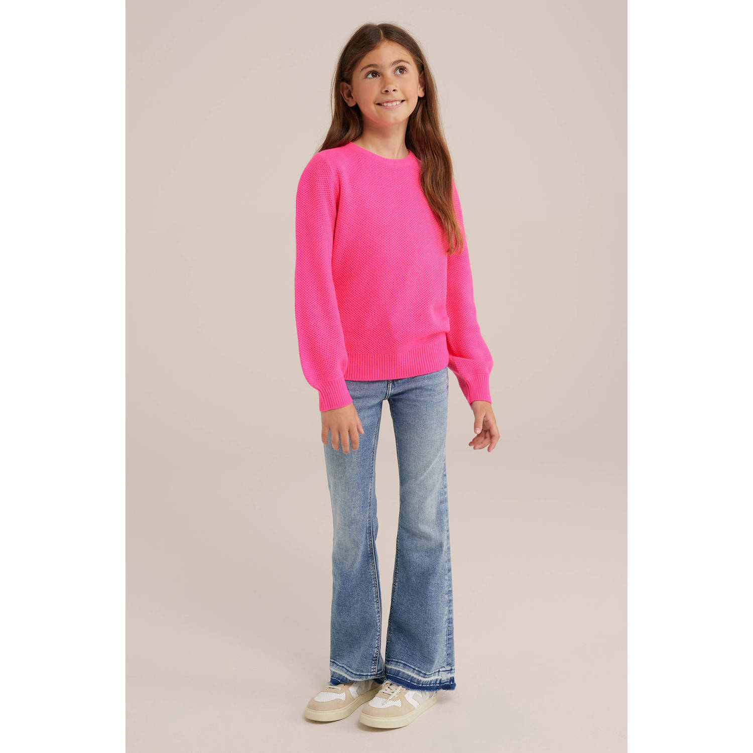WE Fashion gebreide trui roze