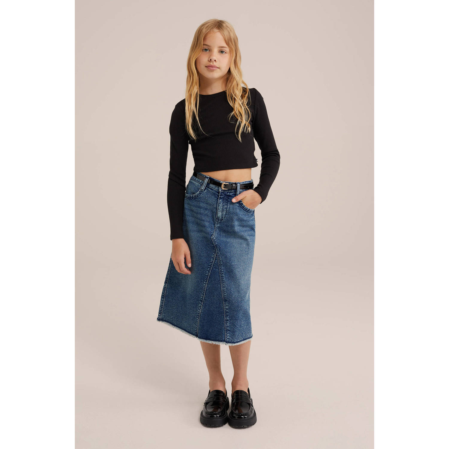 WE Fashion denim spijkerrok medium blue denim