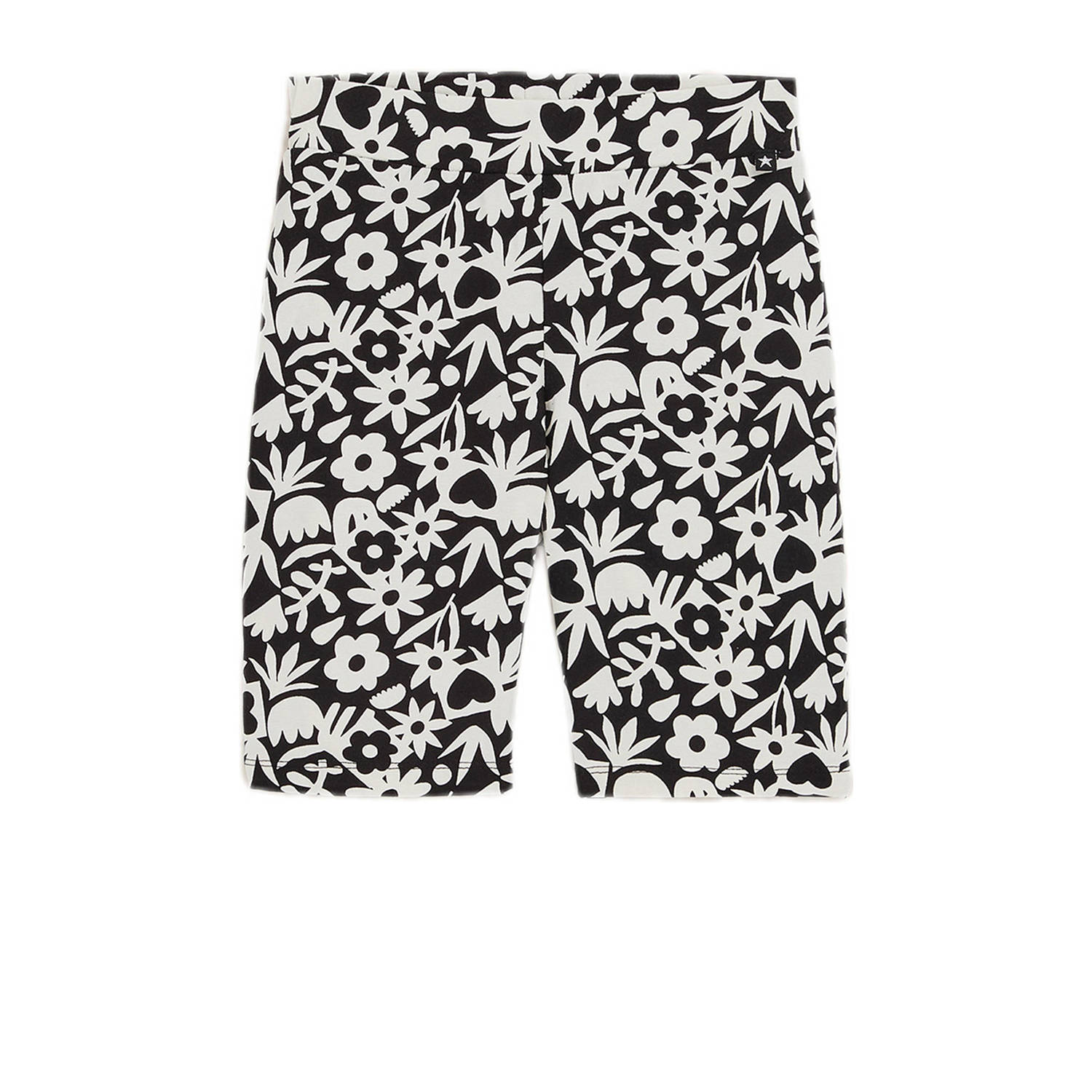 WE Fashion slim fit cycling short biker short met dierenprint Korte broek Zwart Meisjes Viscose 158 164