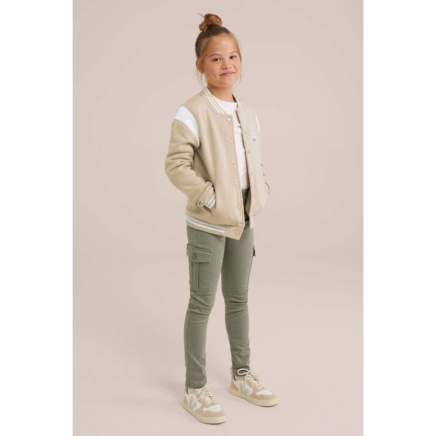 WE Fashion jasje zand wit